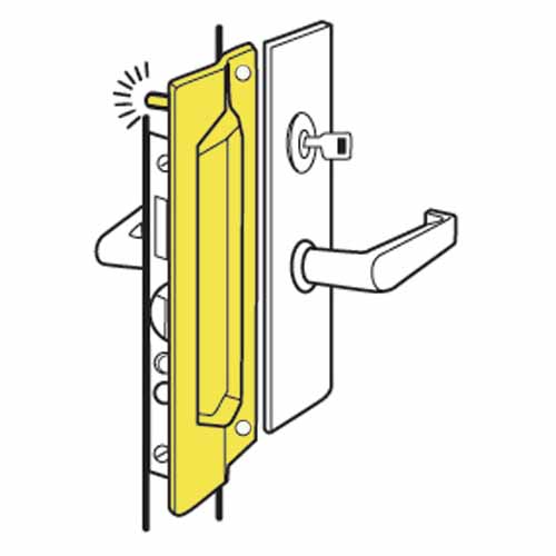 PLP211 DonJo latch protector with pin for outswinging doors